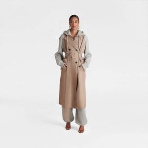 KBB by KAHLANA x Target M Medium The Sweatshirt Trench Coat Khaki Heather Gray